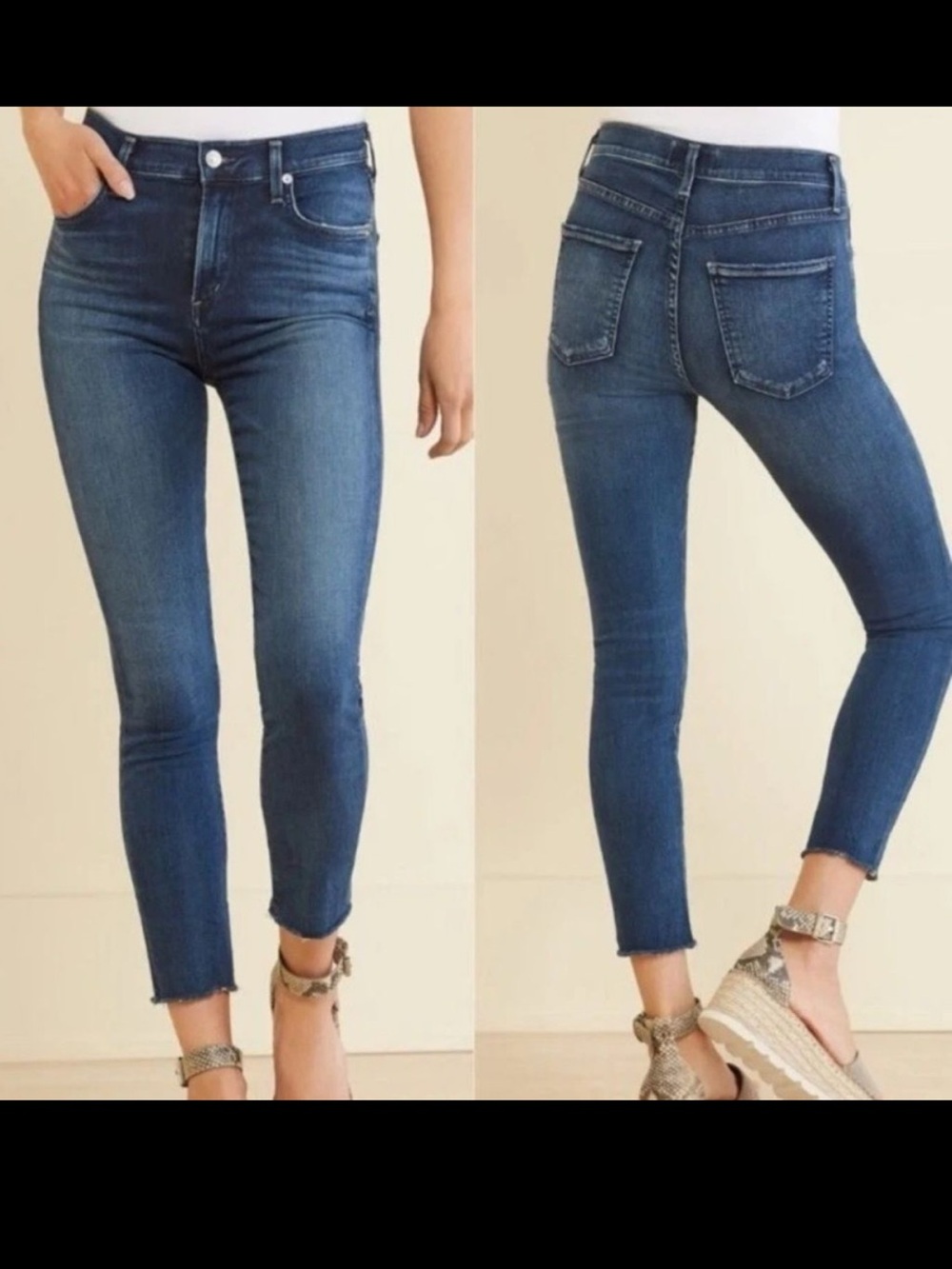 Agolde Mid-Rise Skinny Jeans in Medium Blue Wash
